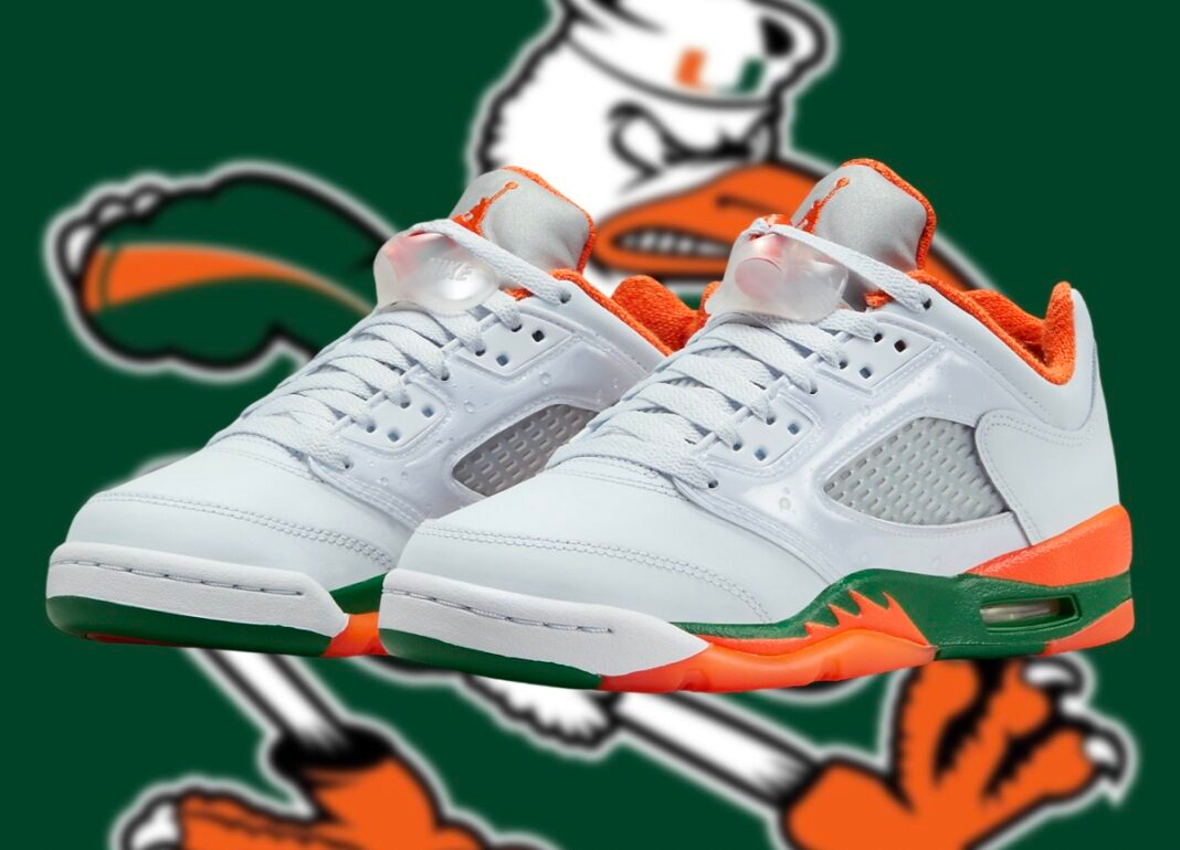 Giày Nike Air Jordan 5 GS Miami Hurricanes FQ1293-018 - Ảnh 3