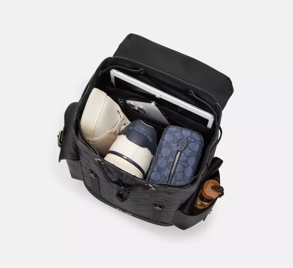 Alternative view of Balo Coach Hudson Backpack In 'Signature Canvas' CB839-QBMI5