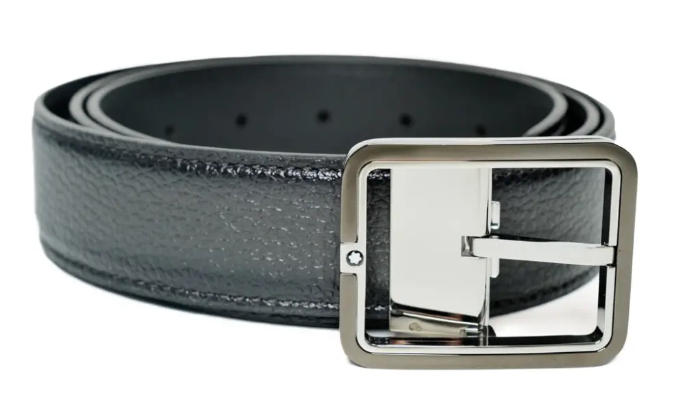 Thắt lưng Montblanc Rectangular Frame & Palladium 'Grey' 131191