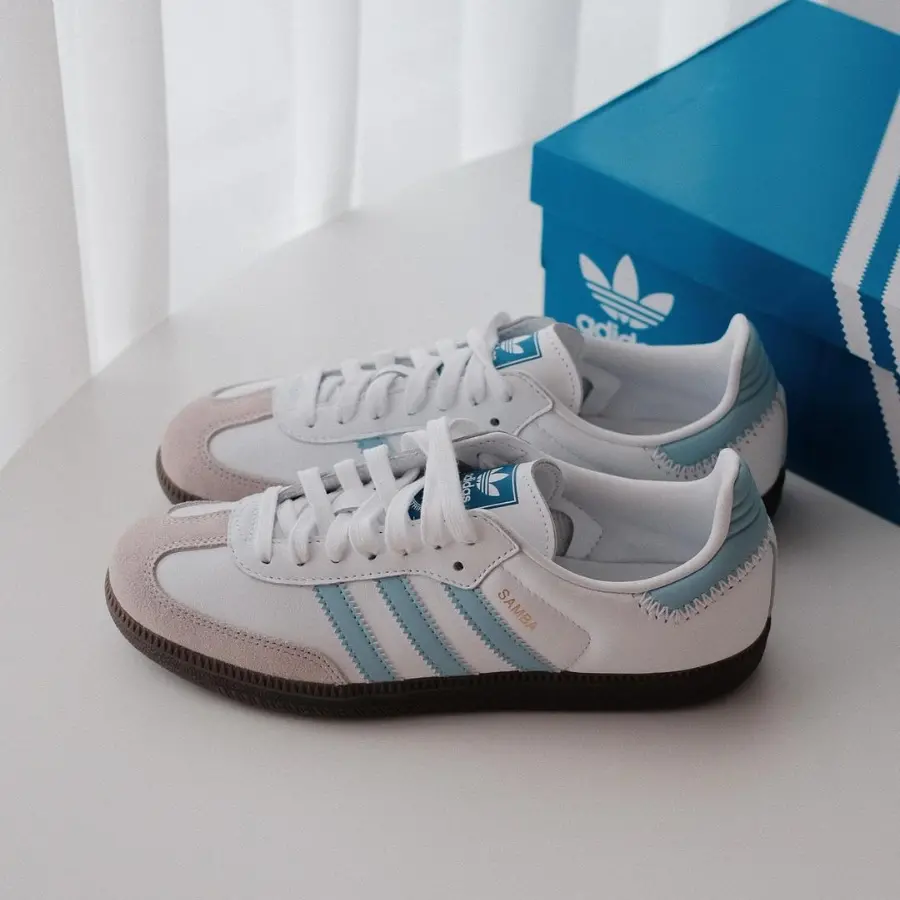 Alternative view of Giày Adidas Samba OG J ‘White Clear Sky’ JI2009