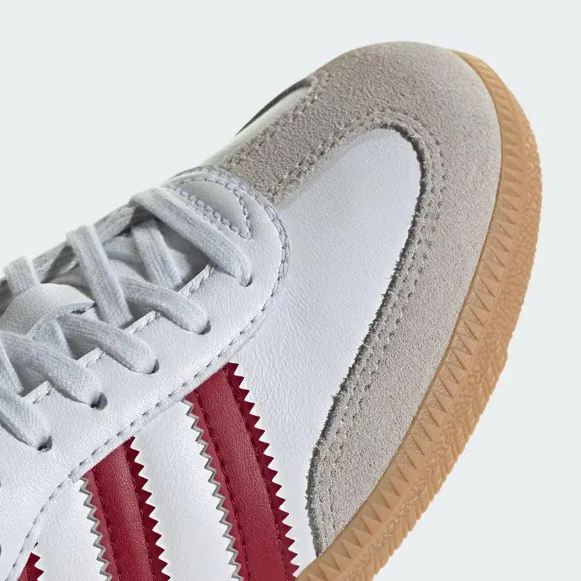 Giày Adidas Samba OG J ‘White Collegiate Burgundy Gum’ IE1330 - Ảnh 3