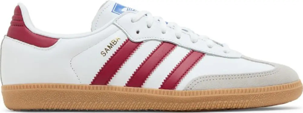 Giày Adidas Samba OG J ‘White Collegiate Burgundy Gum’ IE1330