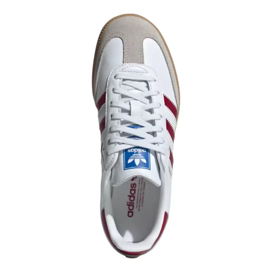 Giày Adidas Samba OG J ‘White Collegiate Burgundy Gum’ IE1330 - Ảnh 4