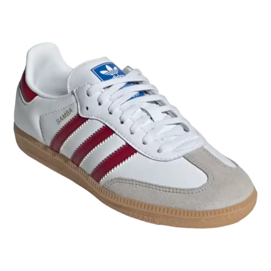 Giày Adidas Samba OG J ‘White Collegiate Burgundy Gum’ IE1330 - Ảnh 5