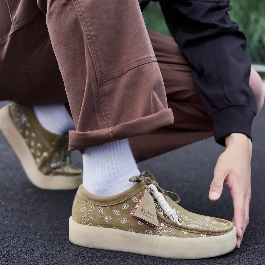 Giày Clarks Originals Wallabee Oak ‘Dark Olive Green’ 261685237 - Ảnh 5