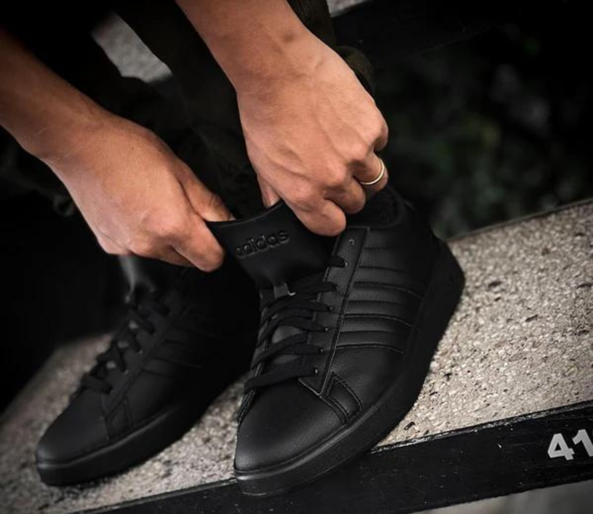 Giày Adidas neo Grand Court Cloudfoam 'Black' GW9198 - Ảnh 4