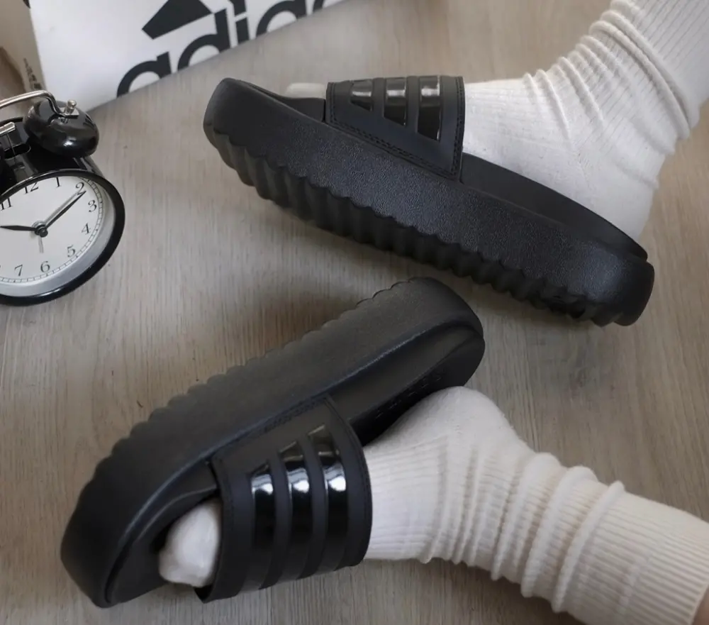 Dép Adidas Platform Adilette 'Core Black' HQ6179 - Ảnh 4