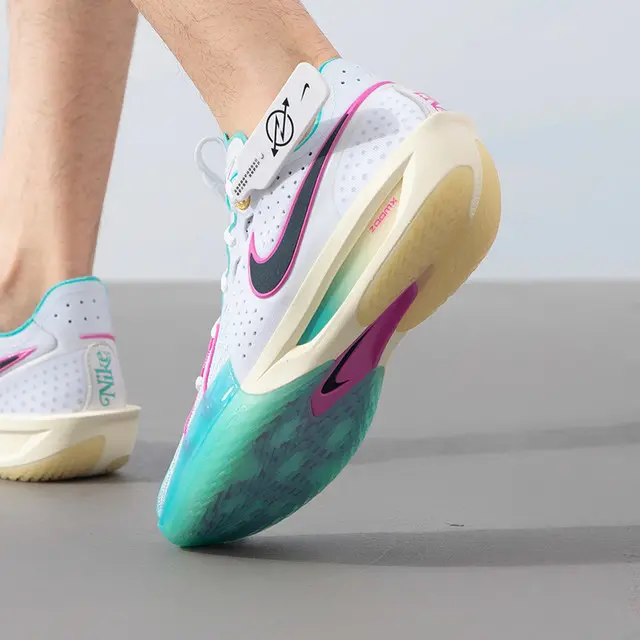 Alternative view of Giày Nike Air Zoom GT Cut 3 EP 'White Pink Teal' HM3699-161