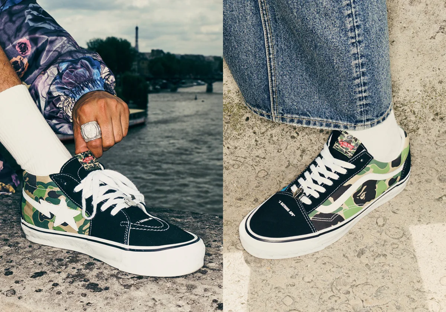 Giày Vans LX Old Skool Bape ABC 'Multi-Camo' VN000E6VE36 - Ảnh 3
