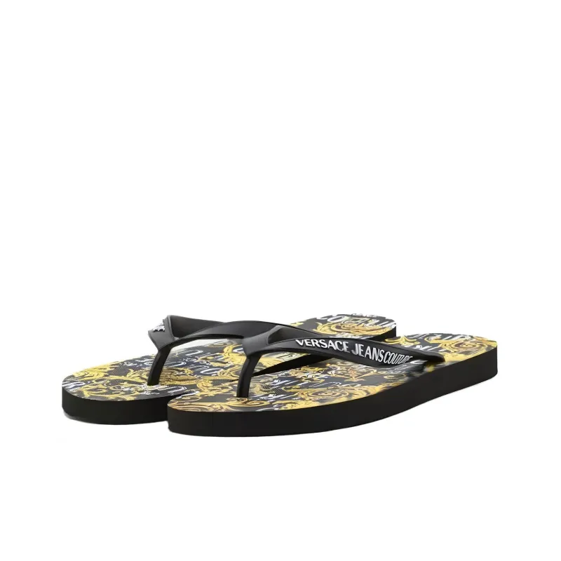 Dép Versace Jeans Couture Japonki Czarny 74YA3SQ7 - Ảnh 5