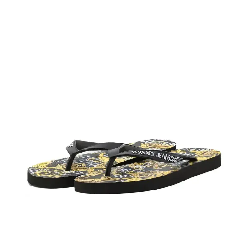 Dép Versace Jeans Couture Japonki Czarny 74YA3SQ7 - Ảnh 5