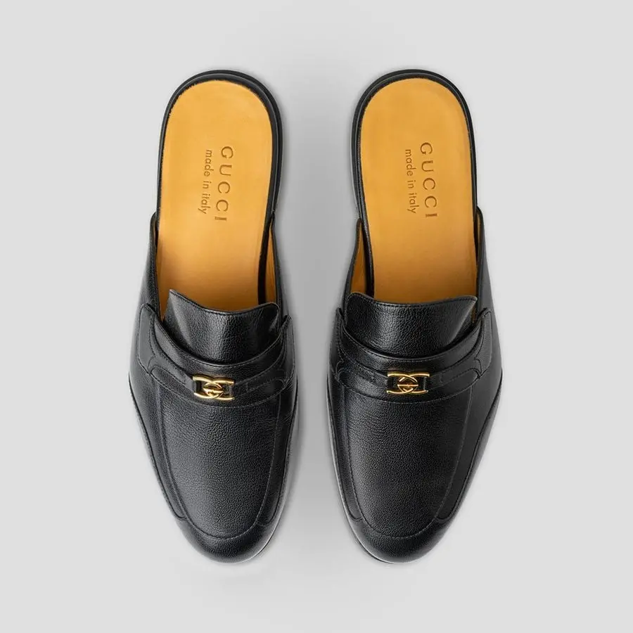 Giày Gucci Black With Gold Logo 'Black' 692251-D3V00-1000 - Ảnh 4