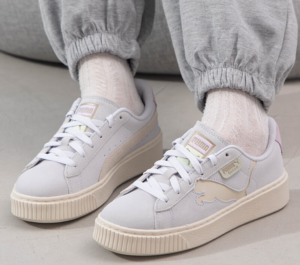 Alternative view of Giày Puma Suede Platform 'Cutout Silver Mist Grape' 397233-03