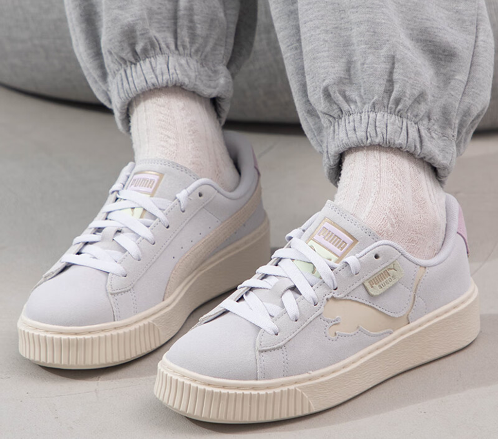 Giày Puma Suede Platform 'Cutout Silver Mist Grape' 397233-03 - Ảnh 2