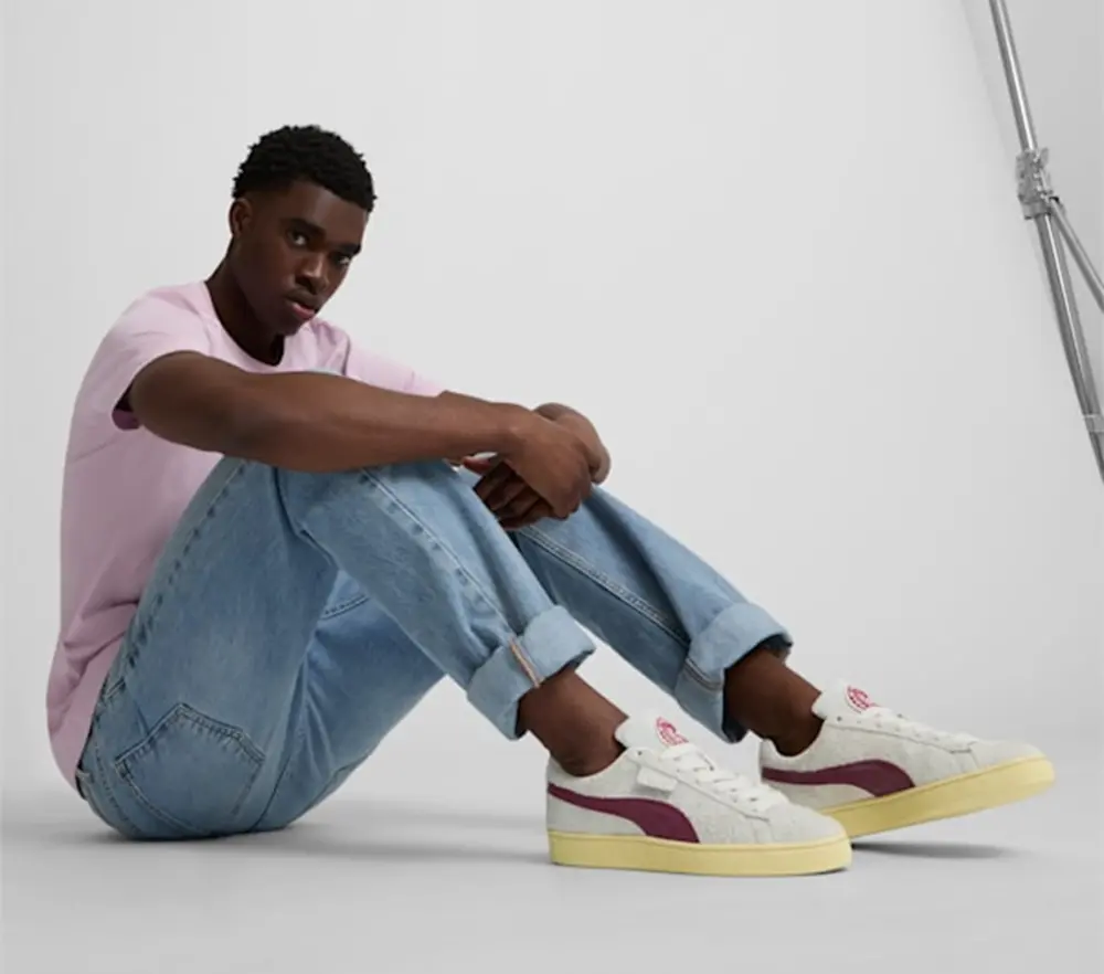 Alternative view of Giày Puma x Palm Tree Crew Suede R 'Vapor Grey Club Red' 398343-01