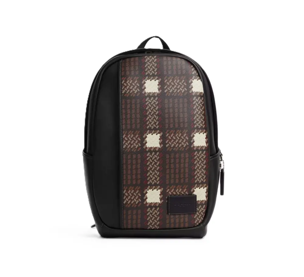 Balo Coach Edge With Plaid Print 'Gunmetal' CL965-QBM2