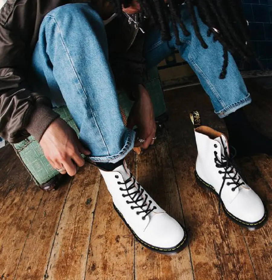Giày Dr. Martens 1460 Vintage Lace Up 'White Quilon' 27452100 - Ảnh 3
