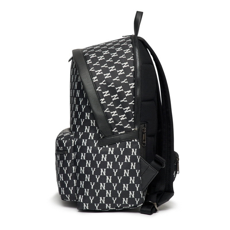 Balo MLB Monogram Backpack New York 'Black' 3ABKM012N-50BKS - Ảnh 3