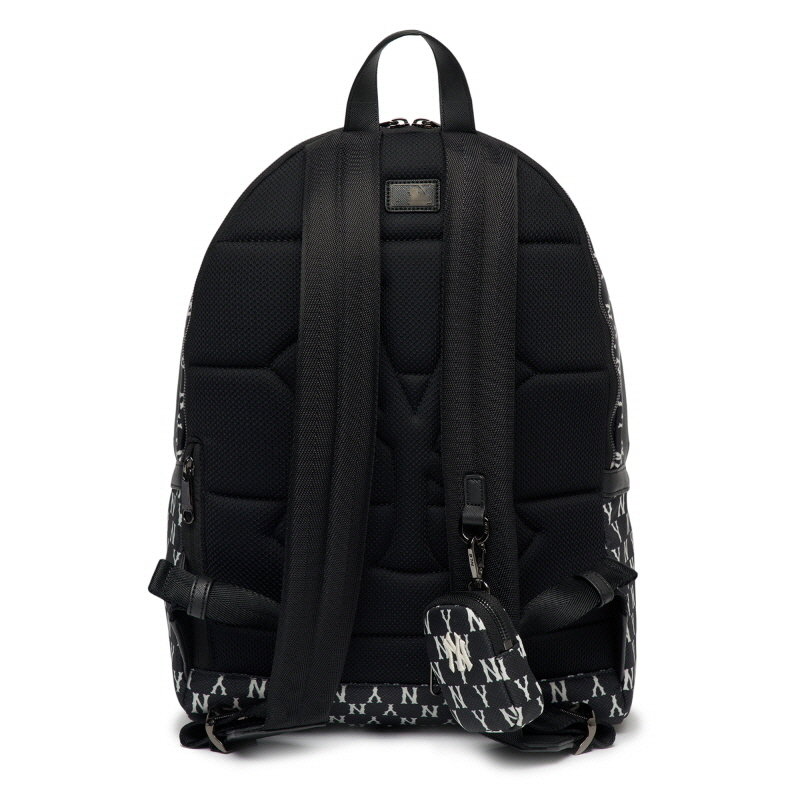 Balo MLB Monogram Backpack New York 'Black' 3ABKM012N-50BKS - Ảnh 4