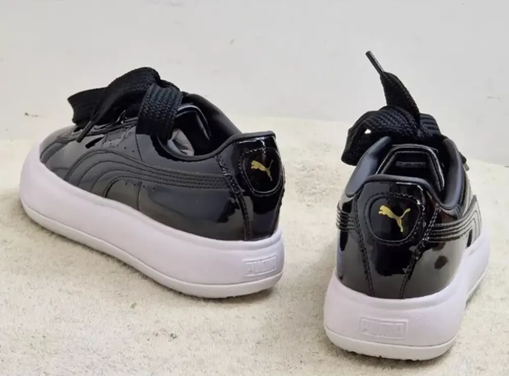 Giày Puma Suede Mayu Heart Patent 'Black White' 385967-02 - Ảnh 3
