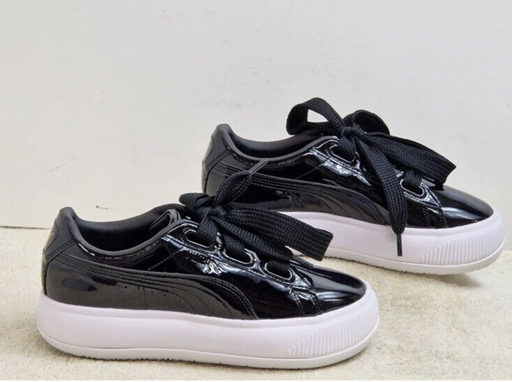 Giày Puma Suede Mayu Heart Patent 'Black White' 385967-02 - Ảnh 2