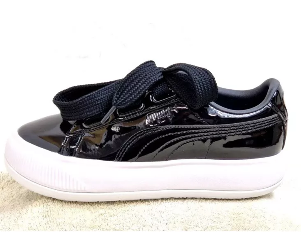 Giày Puma Suede Mayu Heart Patent 'Black White' 385967-02 - Ảnh 4