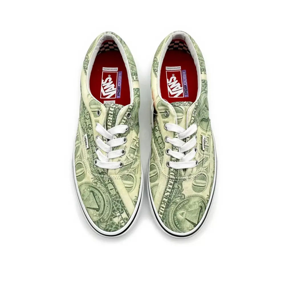 Giày Supreme x Vans Skate Era 'Dollar Bill' VN0A5FC9GRN - Ảnh 4