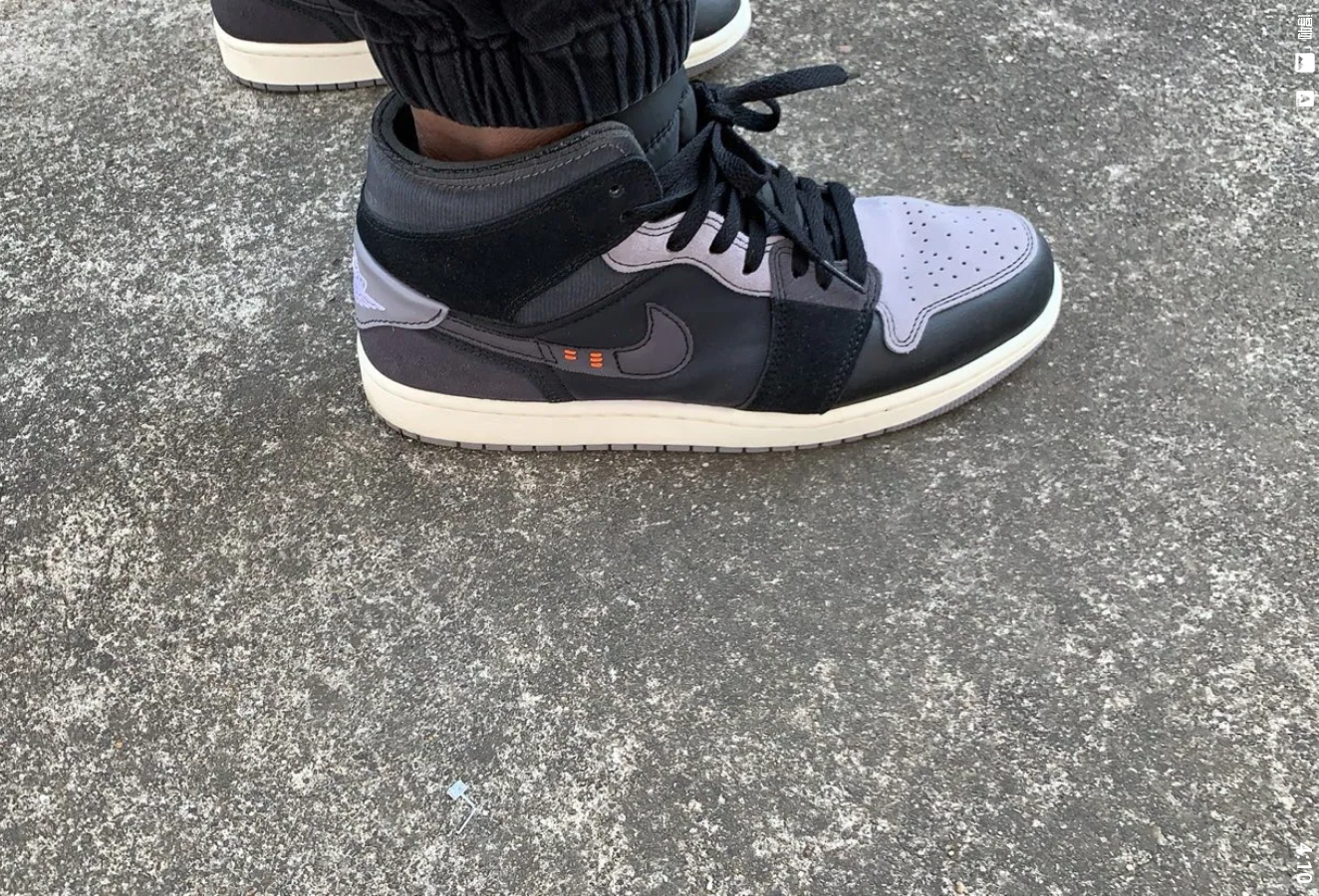 Giày Nike Air Jordan 1 Mid Craft ‘Inside Out Black’ DM9652-001 - Ảnh 5