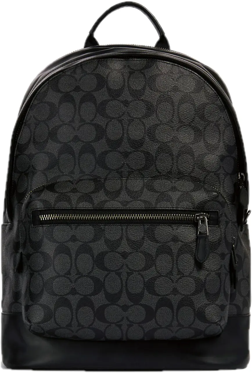 Balo Coach West Backpack In Signature Canvas ‘Black’ 2736-QBAF4