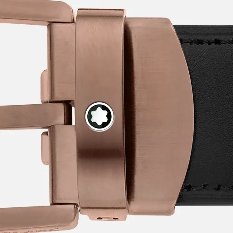 Thắt Lưng MontBlanc Horseshoe Buckle 'Black' 129426 - Ảnh 3