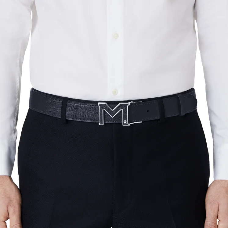 Thắt Lưng Montblanc M Buckle 'Black' 129449 - Ảnh 2