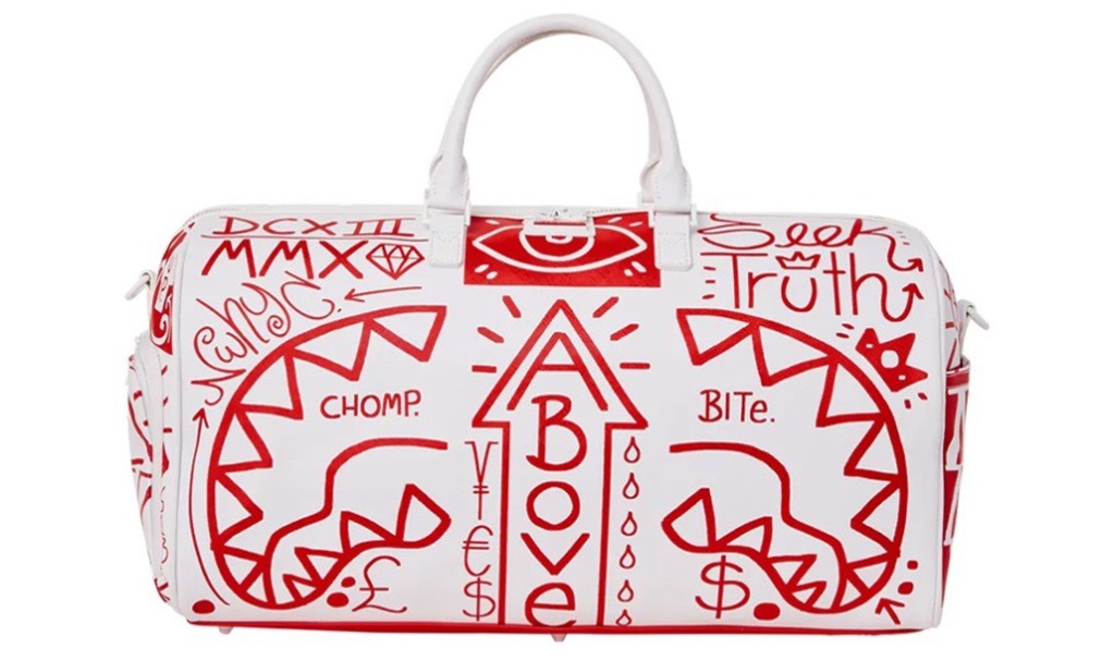 Túi Sprayground Shark Graffiti 'White Red' W0845519