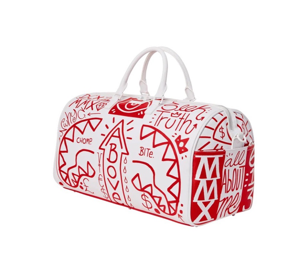 Túi Sprayground Shark Graffiti 'White Red' W0845519 - Ảnh 4