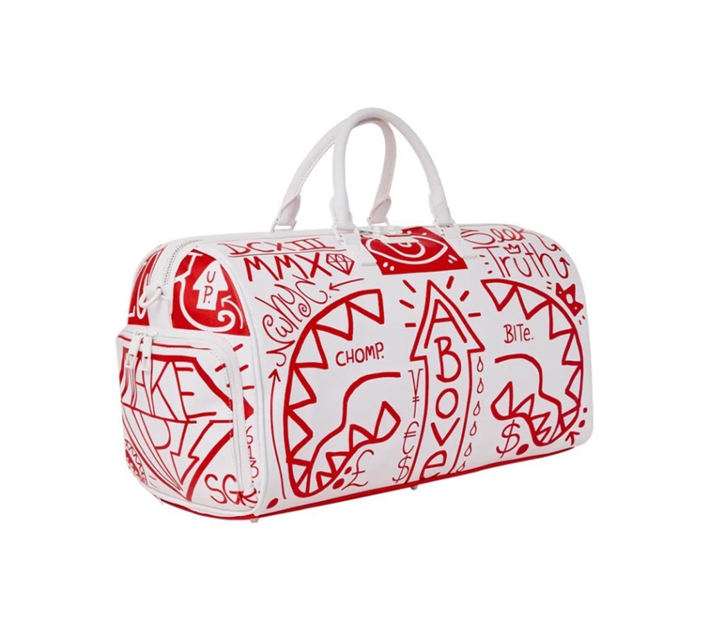 Túi Sprayground Shark Graffiti 'White Red' W0845519 - Ảnh 2