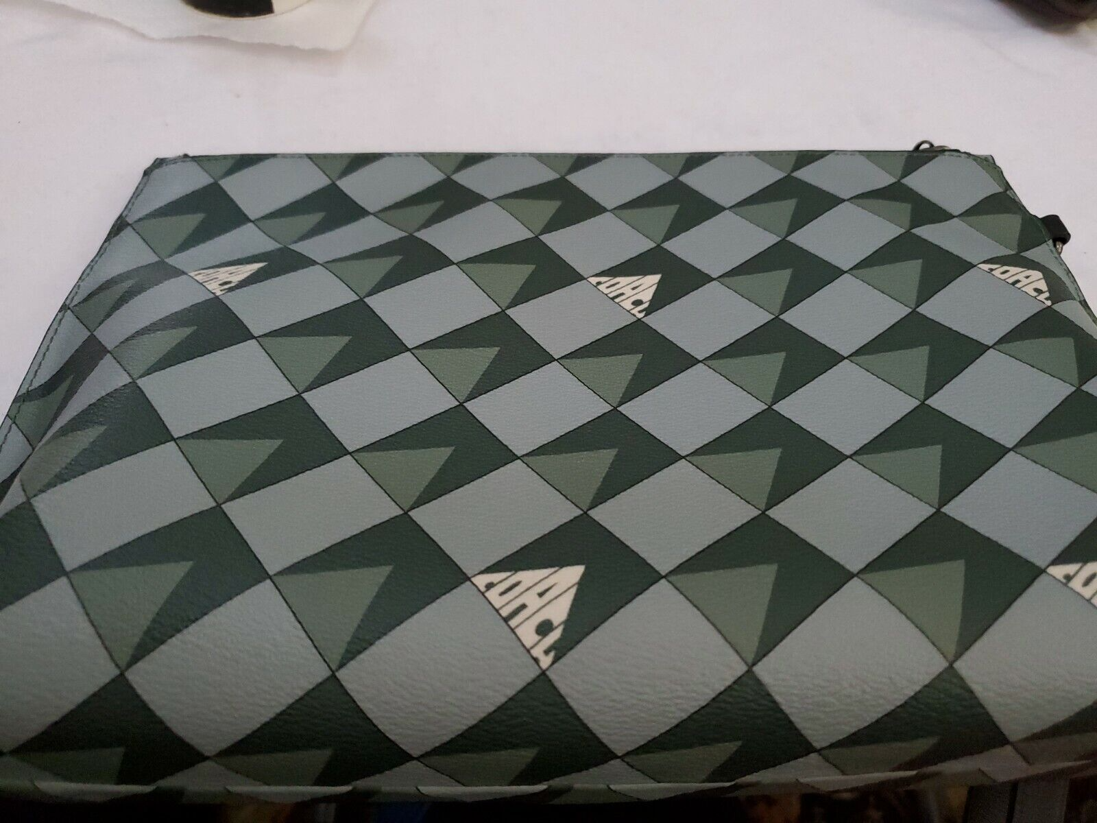 Túi Coach Carryall Pouch With Check Geo ‘Green’ 2747-QBTE - Ảnh 4