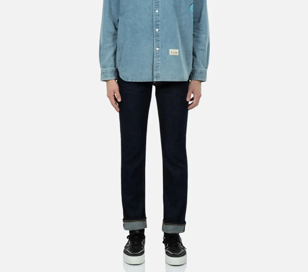 Alternative view of Quần Evisu Graffiti Daruma-Pattern Daicock Print Slim-Fit 2ESHTM3JE91010CT