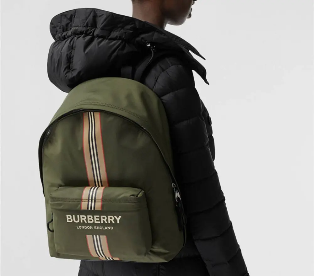 Alternative view of Balo Burberry Logo and Icon Stripe 'Green Beige' 80357651