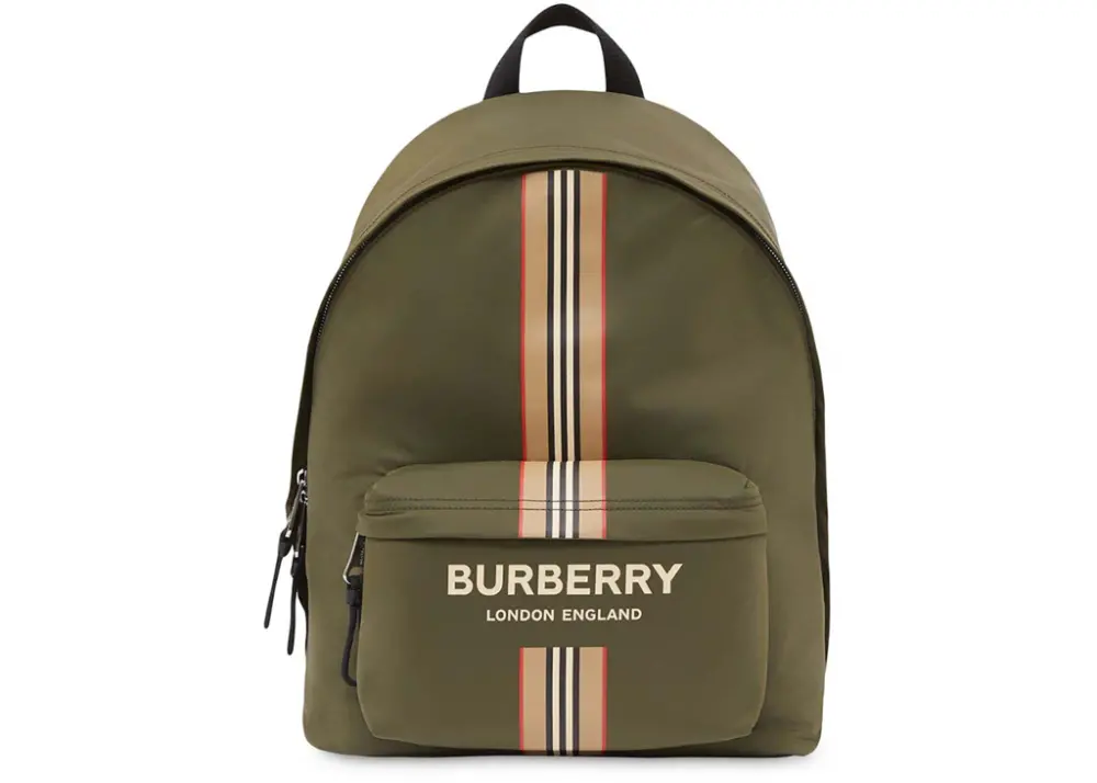 Balo Burberry Logo and Icon Stripe 'Green Beige' 80357651