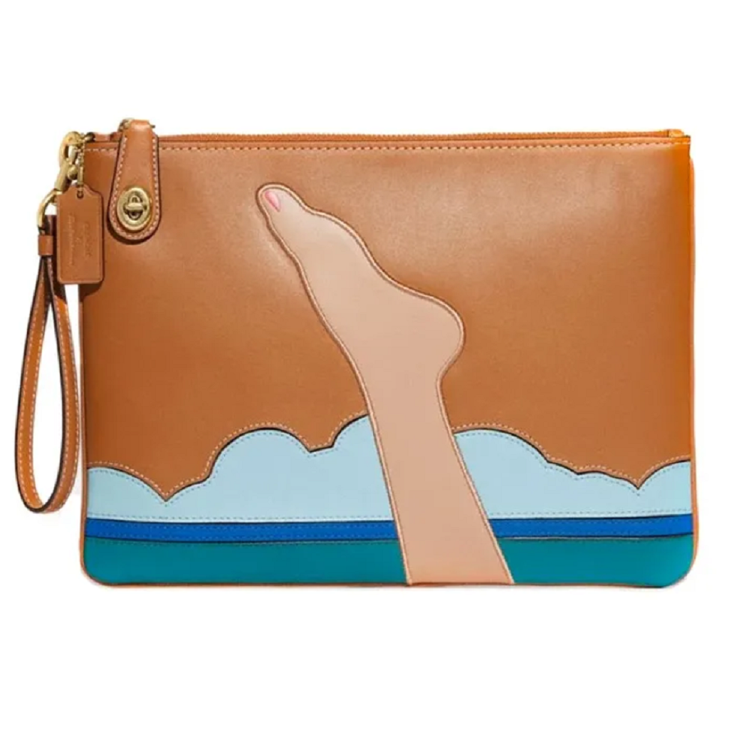 Túi Coach Wristet x Tom Wesselman ‘Brown’ CA223-B4NA