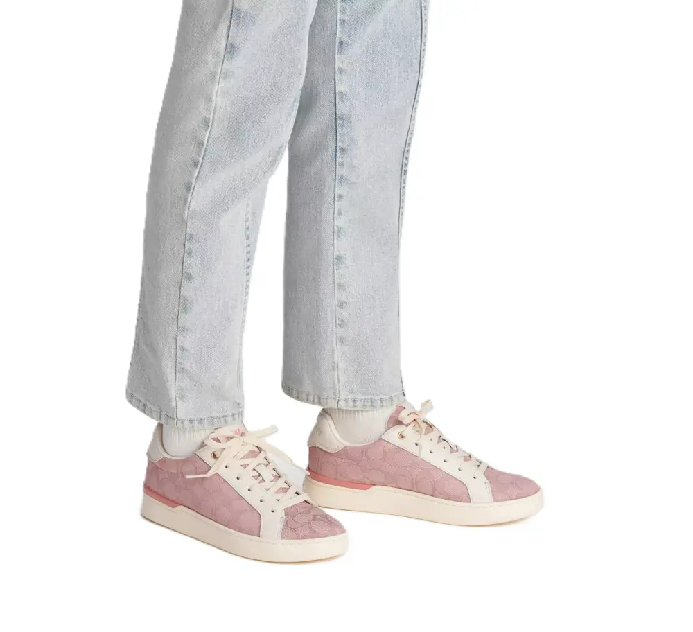 Alternative view of Giày Coach Clip Low Top In Signature Jacquard ‘Pink’ CG900-PIN
