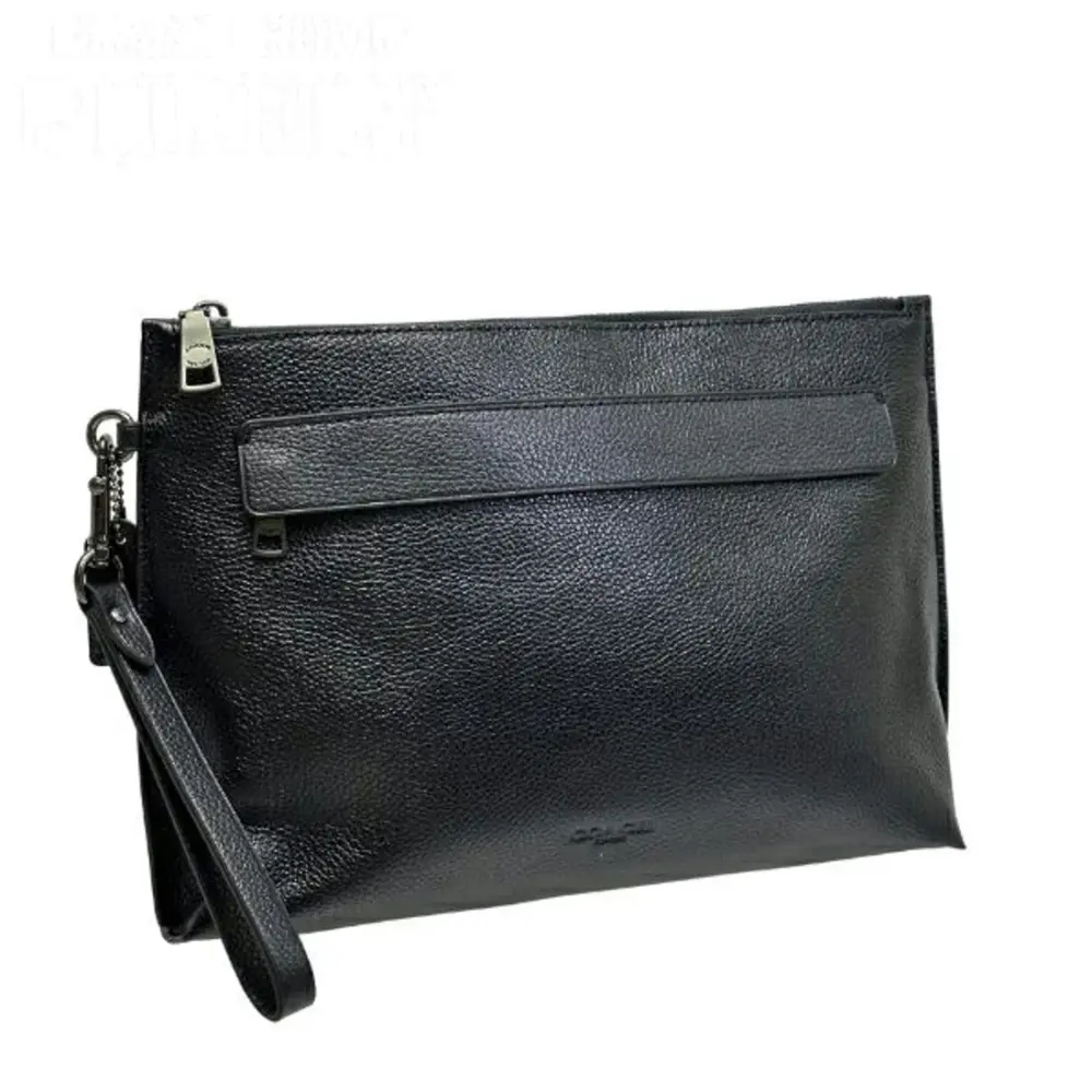 Túi Coach Pebble Leather Second Bag Pouch ‘Black’ F28614-BLK - Ảnh 6