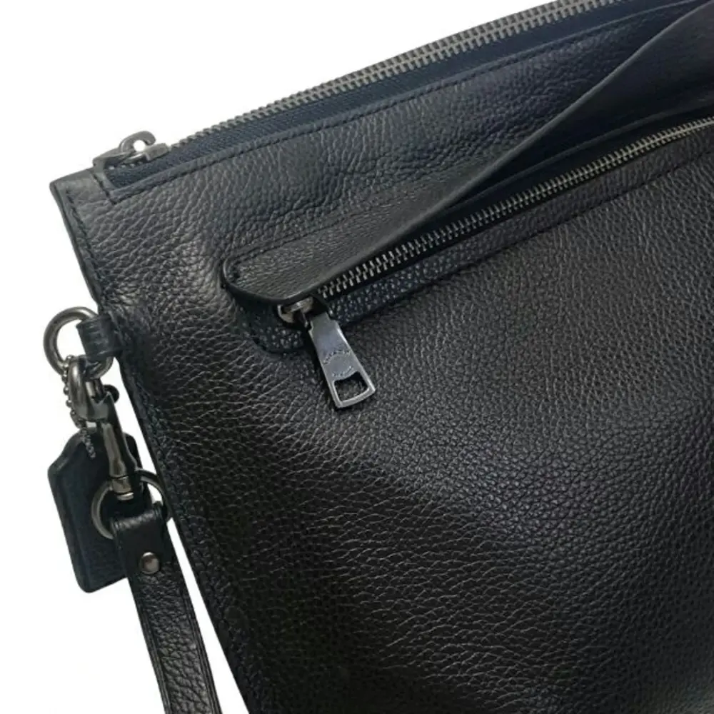 Túi Coach Pebble Leather Second Bag Pouch ‘Black’ F28614-BLK - Ảnh 3