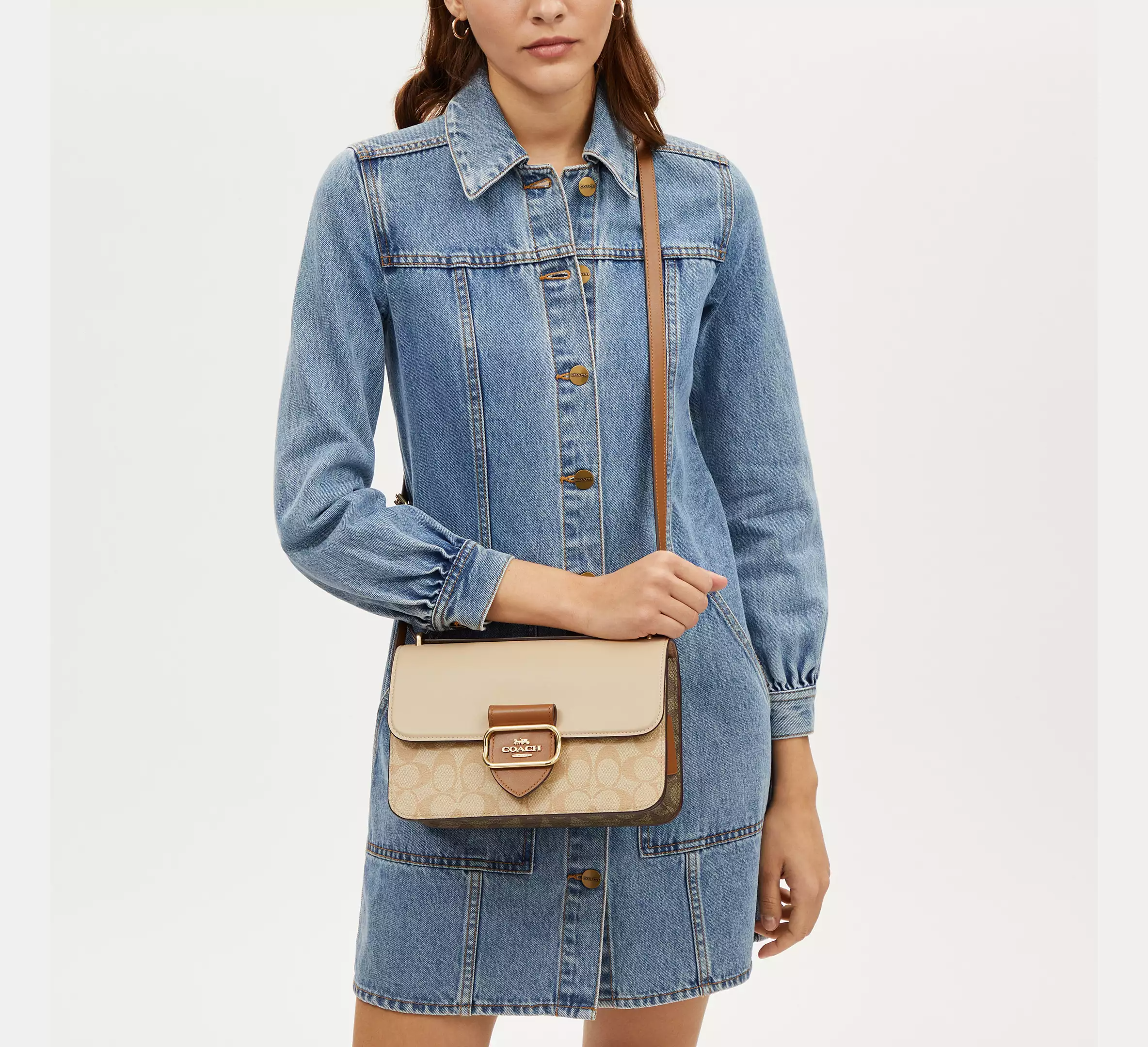 Túi Coach Large Morgan Signature Canvas ‘Light Khaki’ CR331-IMWQ4 - Ảnh 2