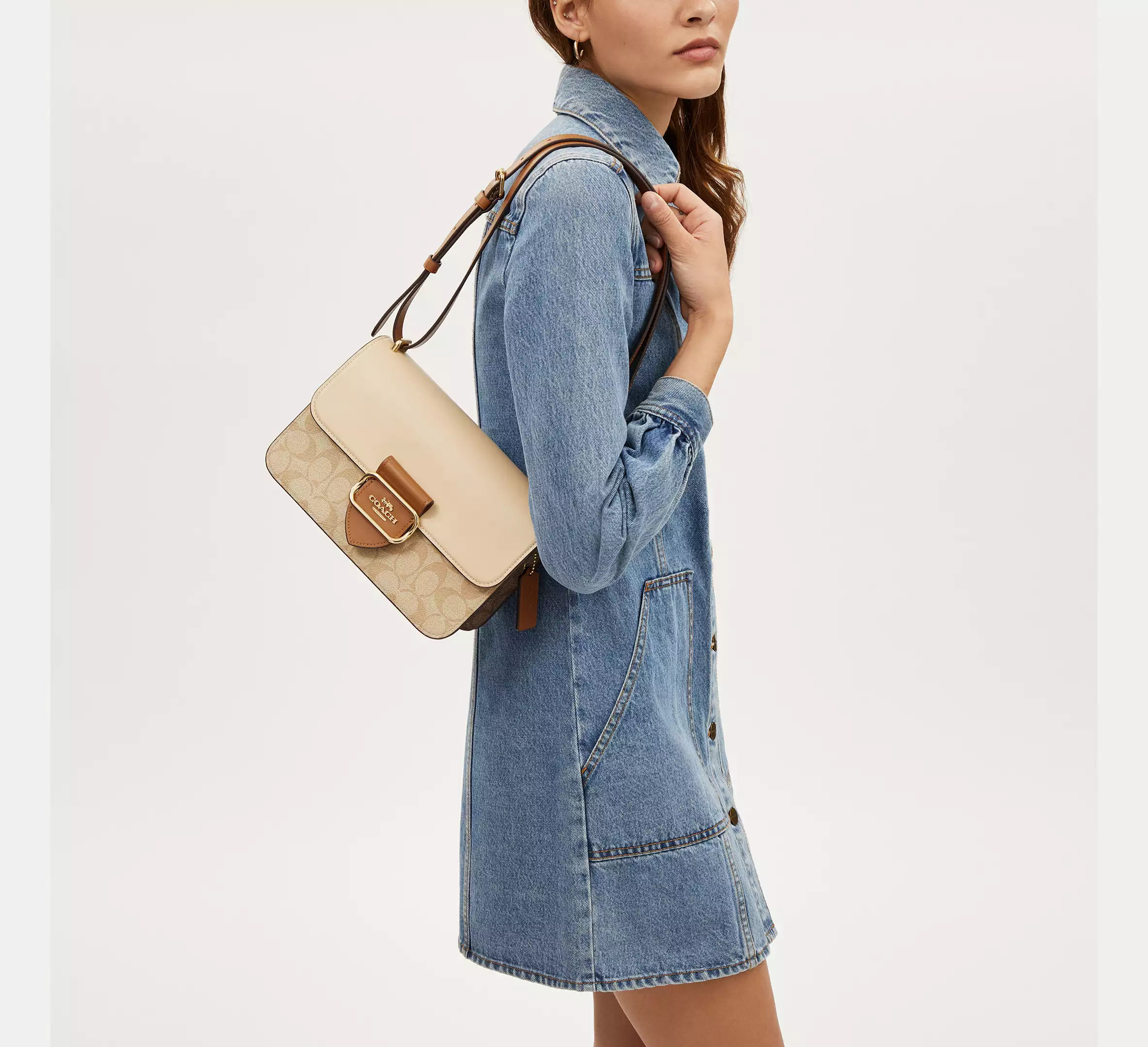 Túi Coach Large Morgan Signature Canvas ‘Light Khaki’ CR331-IMWQ4 - Ảnh 3