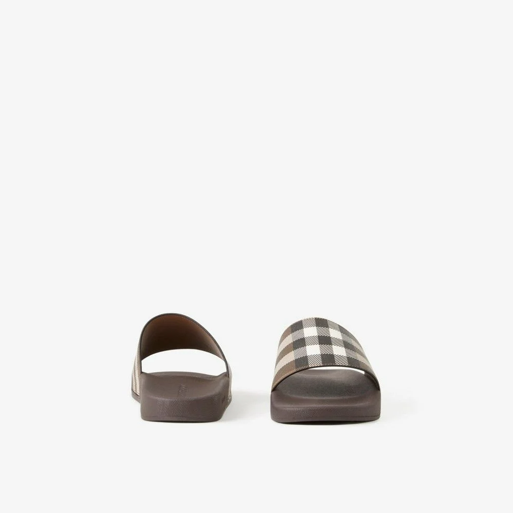 Dép Burberry Check Print Slides ‘Dark Birch Brown’ 80481951 - Ảnh 4