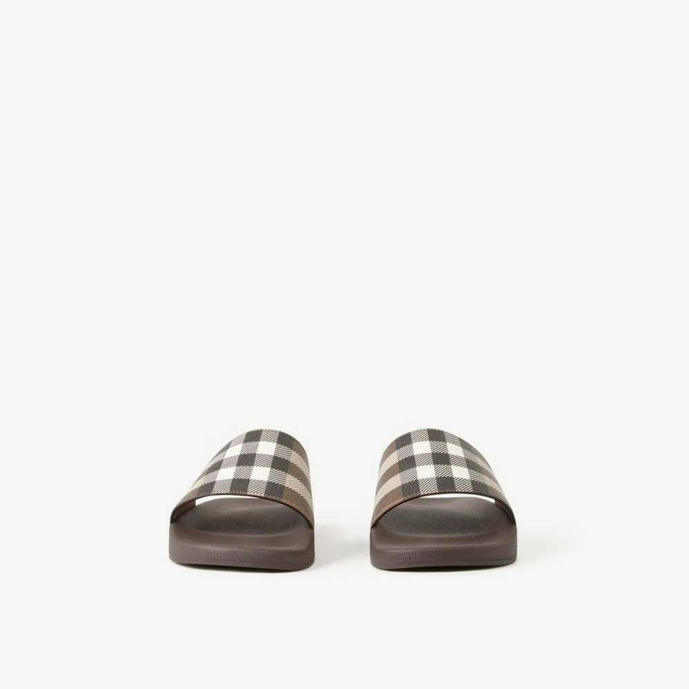 Dép Burberry Check Print Slides ‘Dark Birch Brown’ 80481951 - Ảnh 2