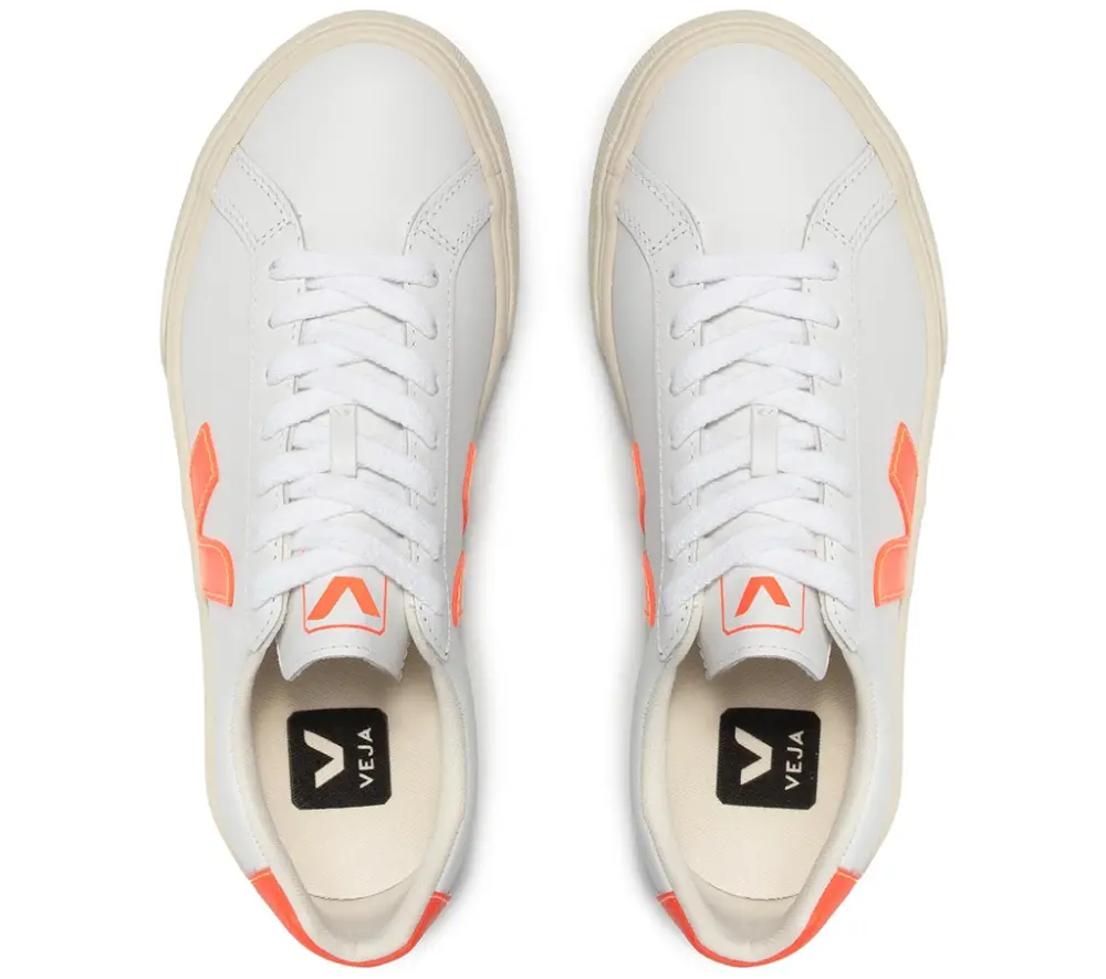 Giày Veja Esplar Lace-Up ‘White Orange Flou’ EO022213 - Ảnh 4