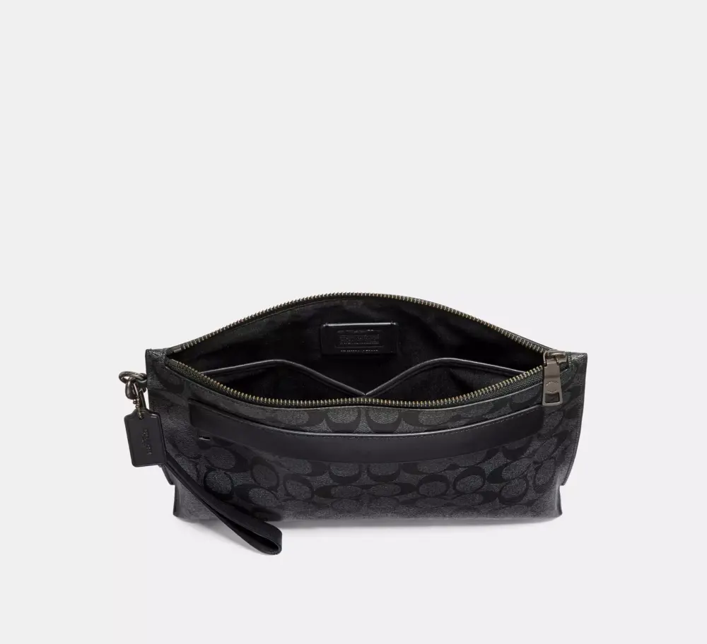Túi Coach Carryall Pouch In Signature Canvas ‘Charcoal’ F29508-CQBK - Ảnh 5