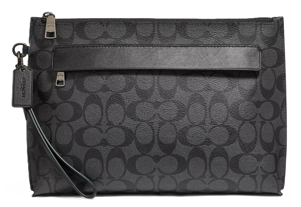 Túi Coach Carryall Pouch In Signature Canvas ‘Charcoal’ F29508-CQBK