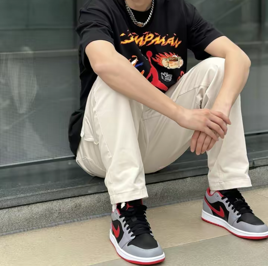 Giày Nike Air Jordan 1 Low ‘Fire Red’ 553558-060 - Ảnh 3